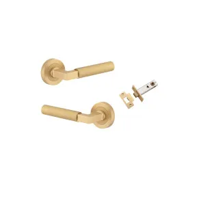Berlin Lever Brushed Brass Round Rose Passage Kit by Iver, a Door Hardware for sale on Style Sourcebook
