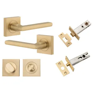 Baltimore Lever Square Rose Privacy Kit w Separate Privacy Turn Brushed Brass by Iver, a Door Hardware for sale on Style Sourcebook