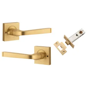 Annecy Lever Square Rose (Inbuilt Privacy) Brushed Brass by Iver, a Door Hardware for sale on Style Sourcebook