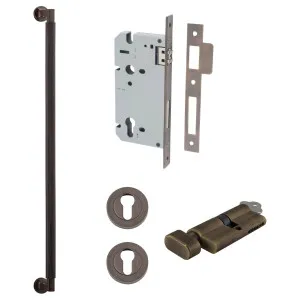 Brunswick Pull Handle 600mm Entrance Kit w Separate High Security Lock Signature Brass by Iver, a Door Hardware for sale on Style Sourcebook