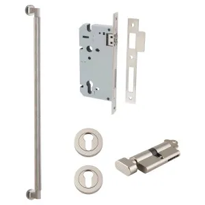 Brunswick Pull Handle 600mm Entrance Kit w Separate High Security Lock Satin Nickel by Iver, a Door Hardware for sale on Style Sourcebook