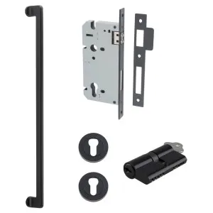 Baltimore Pull Handle 600mm Entrance Kit w Separate High Security Lock Matt Black by Iver, a Door Hardware for sale on Style Sourcebook