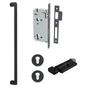 Baltimore Pull Handle 600mm Entrance Kit w Separate High Security Lock Matt Black by Iver, a Door Hardware for sale on Style Sourcebook