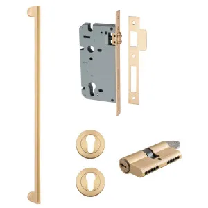 Baltimore Pull Handle 600mm Entrance Kit w Separate High Security Lock Brushed Brass by Iver, a Door Hardware for sale on Style Sourcebook
