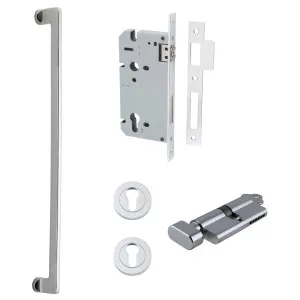 Baltimore Pull Handle 600mm Entrance Kit w Separate High Security Lock Brushed Chrome by Iver, a Door Hardware for sale on Style Sourcebook