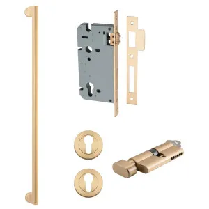 Baltimore Pull Handle 600mm Entrance Kit w Separate High Security Lock Brushed Brass by Iver, a Door Hardware for sale on Style Sourcebook