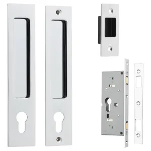 Rectangular Sliding Door Pull Entrance Kit with High Security Lock Polished Chrome by Iver, a Door Hardware for sale on Style Sourcebook