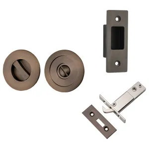 Round Sliding Door Pull Privacy Kit with Inbuilt Privacy Turn Signature Brass by Iver, a Door Hardware for sale on Style Sourcebook