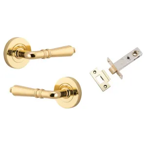 Sarlat Lever Round Rose (Inbuilt Privacy) Polished Brass by Iver, a Door Hardware for sale on Style Sourcebook