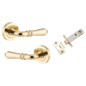 Sarlat Lever Round Rose Passage Kit Polished Brass by Iver, a Door Hardware for sale on Style Sourcebook