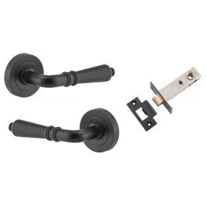 Sarlat Lever Round Rose Passage Kit Matt Black by Iver, a Door Hardware for sale on Style Sourcebook