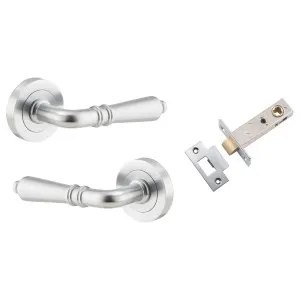 Sarlat Lever Round Rose Passage Kit Brushed Chrome by Iver, a Door Hardware for sale on Style Sourcebook