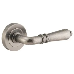 Sarlat Lever on Rose Set, Distressed Nickel by Iver, a Door Hardware for sale on Style Sourcebook