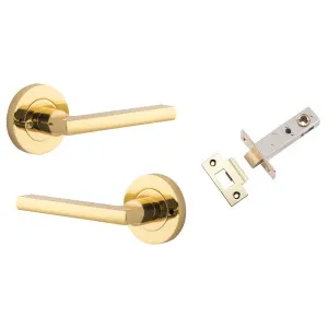 Baltimore Lever Round Rose (Inbuilt Privacy) Polished Brass by Iver, a Door Hardware for sale on Style Sourcebook