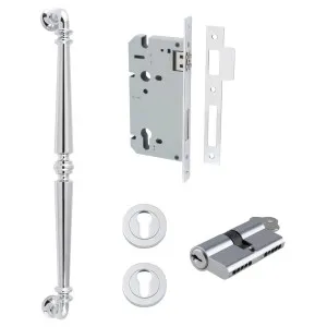 Sarlat Pull Handle 450mm Entrance Kit w Separate High Security Lock Polished Chrome by Iver, a Door Hardware for sale on Style Sourcebook
