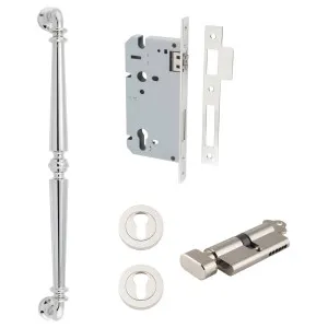 Sarlat Pull Handle 450mm Entrance Kit w Separate High Security Lock Polished Nickel by Iver, a Door Hardware for sale on Style Sourcebook