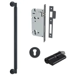 Brunswick Pull Handle 450mm Entrance Kit w Separate High Security Lock Matt Black by Iver, a Door Hardware for sale on Style Sourcebook