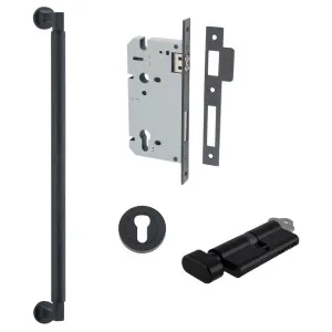 Brunswick Pull Handle 450mm Entrance Kit w Separate High Security Lock Matt Black by Iver, a Door Hardware for sale on Style Sourcebook