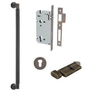 Brunswick Pull Handle 450mm Entrance Kit w Separate High Security Lock Signature Brass by Iver, a Door Hardware for sale on Style Sourcebook