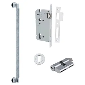 Brunswick Pull Handle 450mm Entrance Kit w Separate High Security Lock Polished Chrome by Iver, a Door Hardware for sale on Style Sourcebook