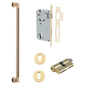 Berlin Pull Handle 450mm Entrance Kit w Separate High Security Lock Polished Brass by Iver, a Door Hardware for sale on Style Sourcebook