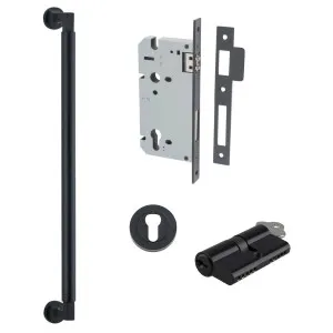 Berlin Pull Handle 450mm Entrance Kit w Separate High Security Lock Matt Black by Iver, a Door Hardware for sale on Style Sourcebook