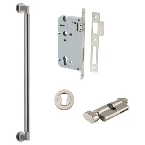 Berlin Pull Handle 450mm Entrance Kit w Separate High Security Lock Satin Nickel by Iver, a Door Hardware for sale on Style Sourcebook