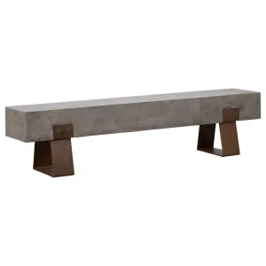 Vault 190cm Concrete Bench, Rust Steel Legs by Schots, a Dining Chairs for sale on Style Sourcebook