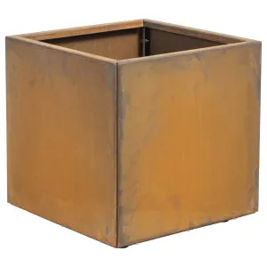 Fulton 40x40cm Corten Steel Square Planter, Rust by Schots, a Baskets, Pots & Window Boxes for sale on Style Sourcebook