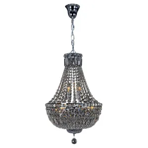 Classique Small 40cm 5 Light Basket Crystal Glass Chandelier, Chrome by Lighting Inspirations, a Chandeliers for sale on Style Sourcebook