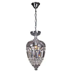 Mozart Crystal Glass Crystal Glass Chandelier, Clear Chrome by Lighting Inspirations, a Chandeliers for sale on Style Sourcebook