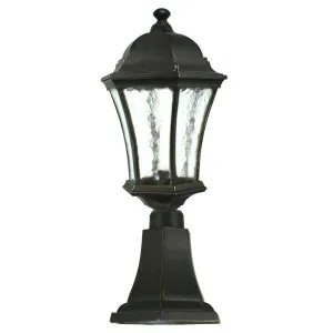 Strand Small Outdoor Pillar Mount, Antique Bronze by Lighting Inspirations, a null for sale on Style Sourcebook
