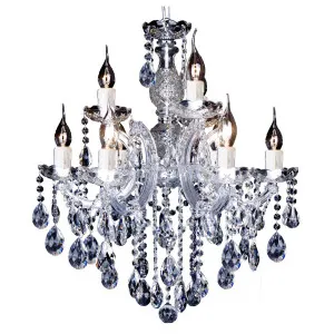 Zurich 9 Light Crystal Glass Chandelier, Clear Chrome by Lighting Inspirations, a Chandeliers for sale on Style Sourcebook