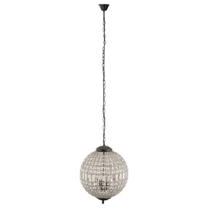 Marseilles Large 45cm 3 Light Ball Crystal Glass Chandelier, Bronze by Lighting Inspirations, a Chandeliers for sale on Style Sourcebook