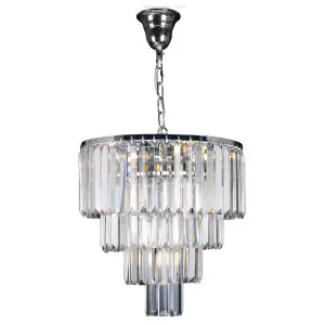 Celestial 39cm 5 Light 4 Tier Crystal Glass Chandelier, Chrome by Lighting Inspirations, a Chandeliers for sale on Style Sourcebook