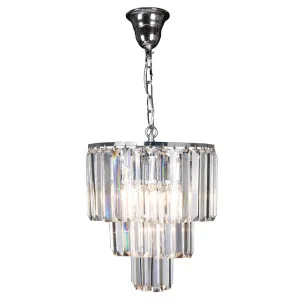 Celestial 29cm 4 Light 3 Tier Crystal Glass Chandelier, Chrome by Lighting Inspirations, a Chandeliers for sale on Style Sourcebook