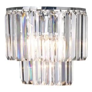 Celestial 2 Light 2 Tier Crystal Glass Wall Bracket, Chrome by Lighting Inspirations, a Chandeliers for sale on Style Sourcebook