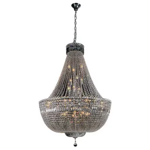 Classique Large 75cm 18 Light Basket Crystal Glass Chandelier, Chrome by Lighting Inspirations, a Chandeliers for sale on Style Sourcebook