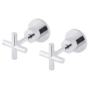 Round Cross Handle Jumper Valve Wall Top Assemblies, Polished Chrome by Meir, a Bathroom Taps & Mixers for sale on Style Sourcebook