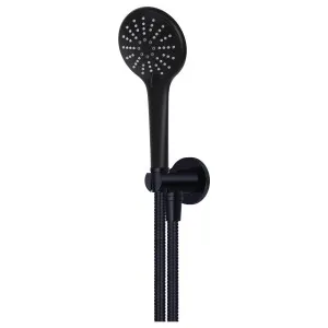 Round 3 Function Hand Shower on Fixed Bracket, Matte Black by Meir, a Shower Heads & Mixers for sale on Style Sourcebook