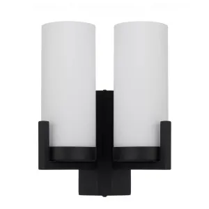 Eamon 2 Lights Wall Light, Black, Opal Matte by Telbix, a Wall Lighting for sale on Style Sourcebook