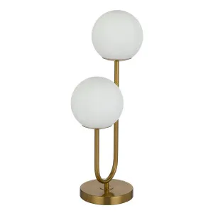 Eterna 2 Table Lamp, Opal Matte, Antique Gold by Telbix, a Lamps for sale on Style Sourcebook