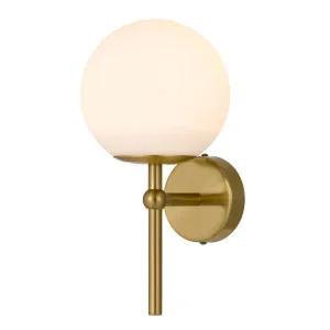 Eterna 1 Light Wall Light, Opal Matte, Antique Gold by Telbix, a Wall Lighting for sale on Style Sourcebook