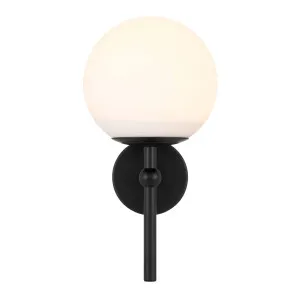 Eterna 1 Light Wall Light, Black, Opal Matte by Telbix, a Wall Lighting for sale on Style Sourcebook