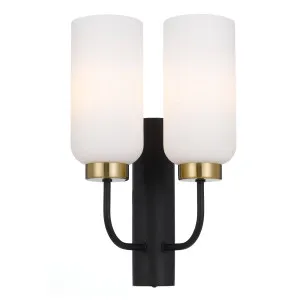 Sebring 2 Lights Wall, Black, Opal Matte by Telbix, a Wall Lighting for sale on Style Sourcebook