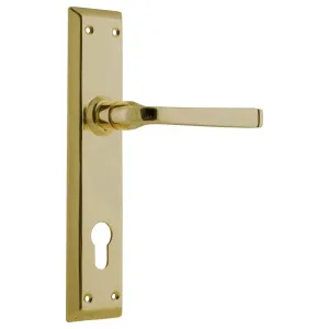 Menton 85mm Euro Lever Set, Polished Brass by Tradco, a Door Hardware for sale on Style Sourcebook