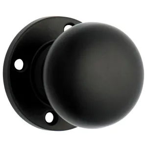 54mm Round Rose Pre-drilled Mortice Knob, Matte Black by Tradco, a Door Hardware for sale on Style Sourcebook