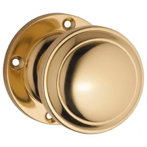 Milton Knob on Rose Set, Polished Brass by Tradco, a Door Hardware for sale on Style Sourcebook