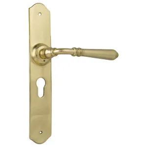 Reims Euro Lever Set, Polished Brass by Tradco, a Door Hardware for sale on Style Sourcebook