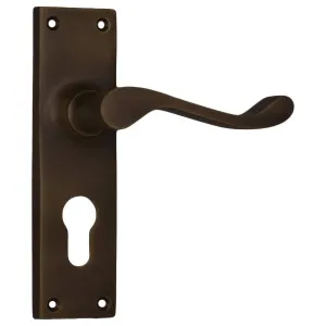 Victorian Euro Lever Set, Antique Brass by Tradco, a Door Hardware for sale on Style Sourcebook